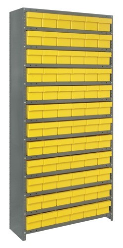 Euro Drawer Shelving Closed Unit - Complete Package 12" x 36" x 75" Yellow