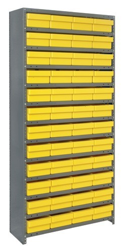 Euro Drawer Shelving Closed Unit - Complete Package 12" x 36" x 75" Yellow