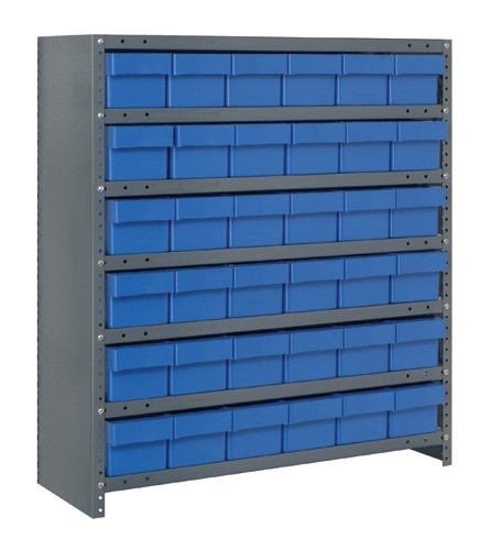 Euro Drawer Shelving Closed Unit - Complete Package 18" x 36" x 39" Blue