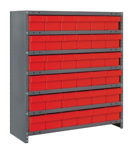 Euro Drawer Shelving Closed Unit - Complete Package 18" x 36" x 39" Red