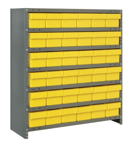 Euro Drawer Shelving Closed Unit - Complete Package 18" x 36" x 39" Yellow