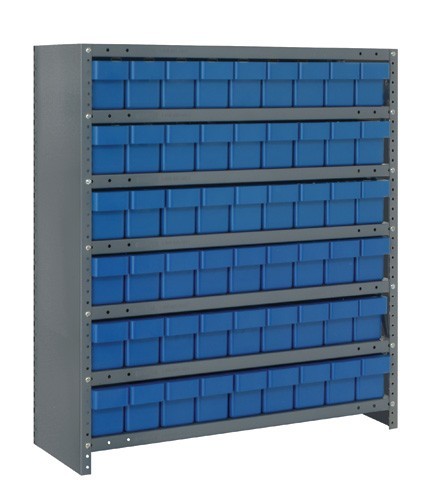 Euro Drawer Shelving Closed Unit - Complete Package 18" x 36" x 39" Blue