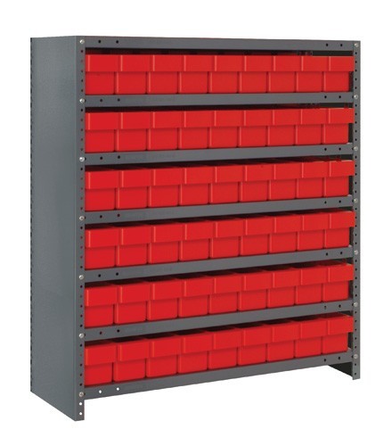 Euro Drawer Shelving Closed Unit - Complete Package 18" x 36" x 39" Red