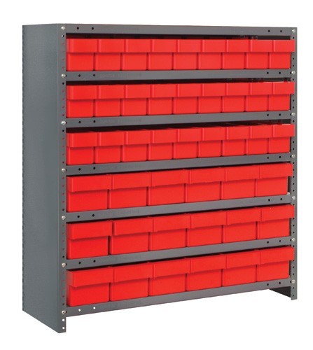 Euro Drawer Shelving Closed Unit - Complete Package 18" x 36" x 39" Red