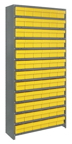 Euro Drawer Shelving Closed Unit - Complete Package 18" x 36" x 75" Yellow