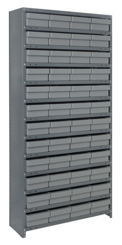 Euro Drawer Shelving Closed Unit - Complete Package 18" x 36" x 75" Gray