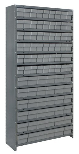 Euro Drawer Shelving Closed Unit - Complete Package 18" x 36" x 75" Gray