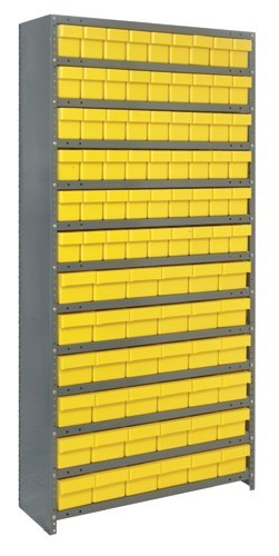 Euro Drawer Shelving Closed Unit - Complete Package 18" x 36" x 75" Yellow