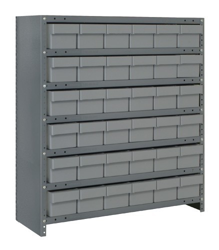 Euro Drawer Closed Shelving System 24" x 36" x 39" Gray