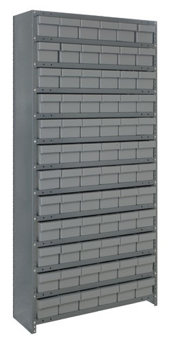 Euro Drawer Closed Shelving System 24" x 36" x 75" Gray