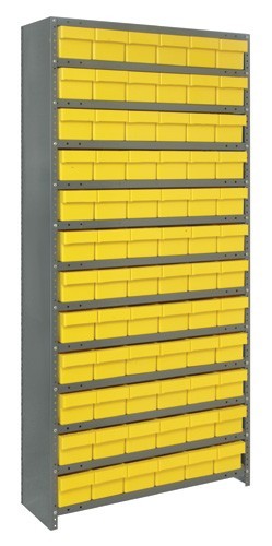 Euro Drawer Closed Shelving System 24" x 36" x 75" Yellow