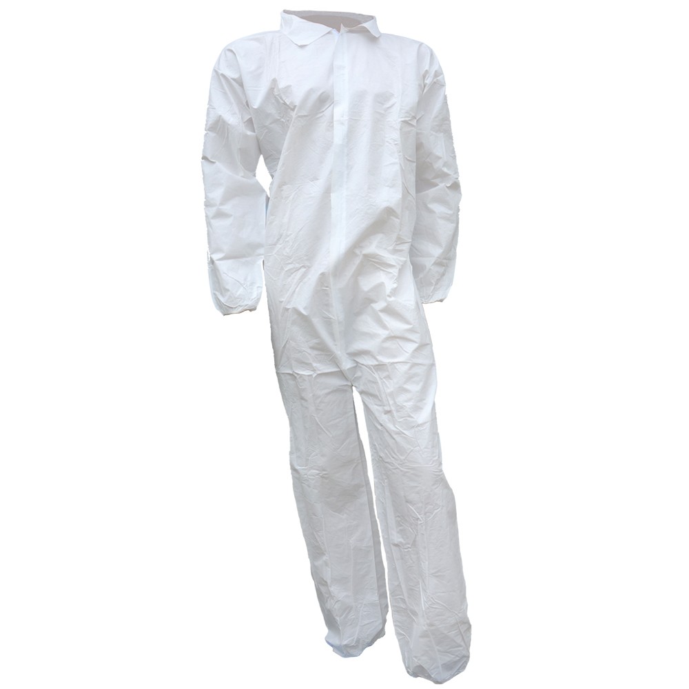 Coverall Microporous White No Hood & Boot Elastic Wrist M 25/CS