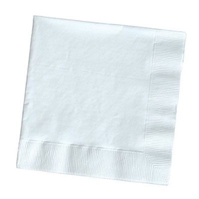 Beverage Napkins, 2-Ply, 9 7/8x9 7/8, White