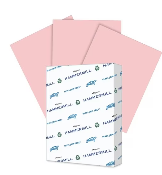 Paper Copy 8.5x11 20# Pink Brightness 500/RM
