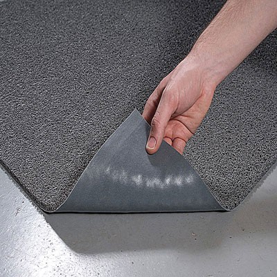 Spaghetti Vinyl-Loop Floor Mat, Vinyl, 36x60, Gray