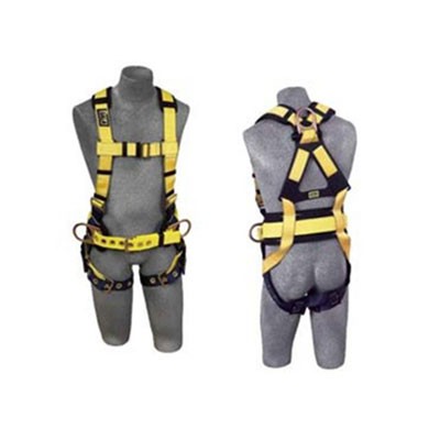 Full-Body Harness, Tongue Buckles, Side/Back D-Rings, Large, 420lb Capacity