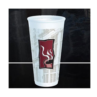 Uptown Thermo-Glaze Hot/Cold Cups, Foam, 20 oz, Red/Black/Gray