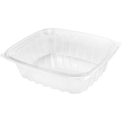 ClearPac Plastic Container with Lid, 7-1/2x6-1/2x2, Clear, 24 oz, 63/Bag
