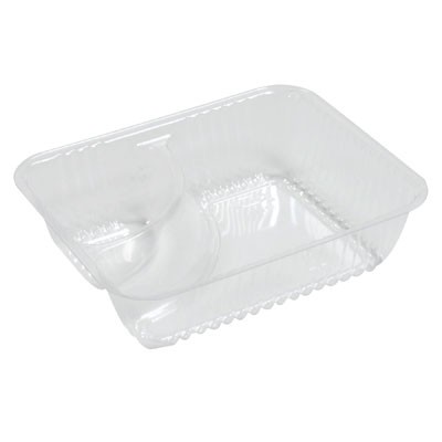 ClearPac Small Nacho Tray, 2-Compartments, Clear, 125/Bag