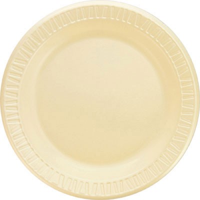 Quiet Classic Laminated Foam Plastic Dinnerware, Plate, 9", Round, Honey