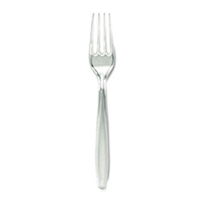 Plastic Cutlery, Forks, Polystyrene, Heavyweight, Clear