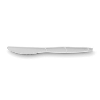 SmartStock Plastic Cutlery Refill, 6.3in, Knife, White, 40/Pack