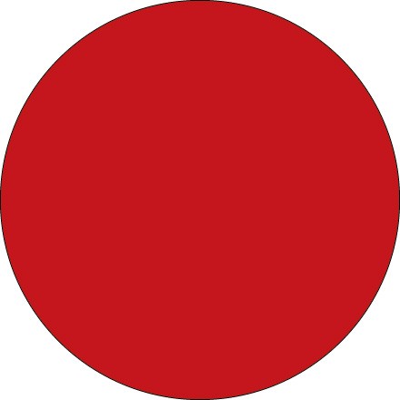 Label 3" Red Inventory Circle 500/RL	