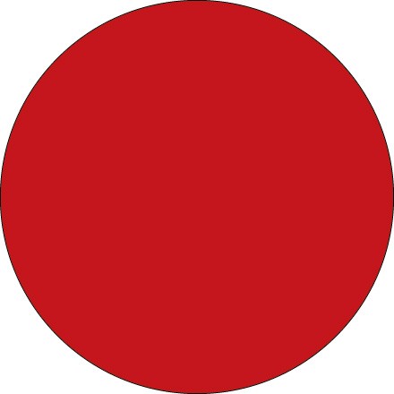 Label 3" Red Inventory Circle 500/RL	