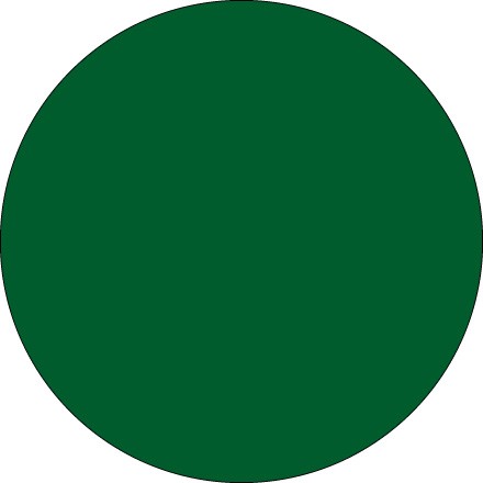 Label 3" Green Inventory Circle 500/RL	