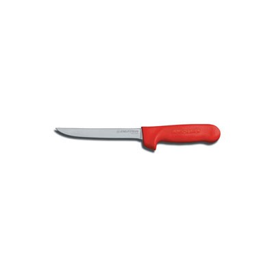 Cook's Boning Knife, 6 Inches, Narrow, High-Carbon Steel with Red Handle, 1/Each