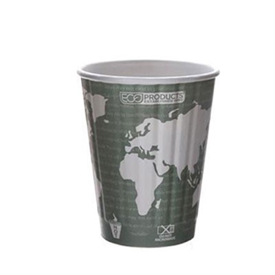 World Art Hot Cups, Paper, Gray/White, 12 oz