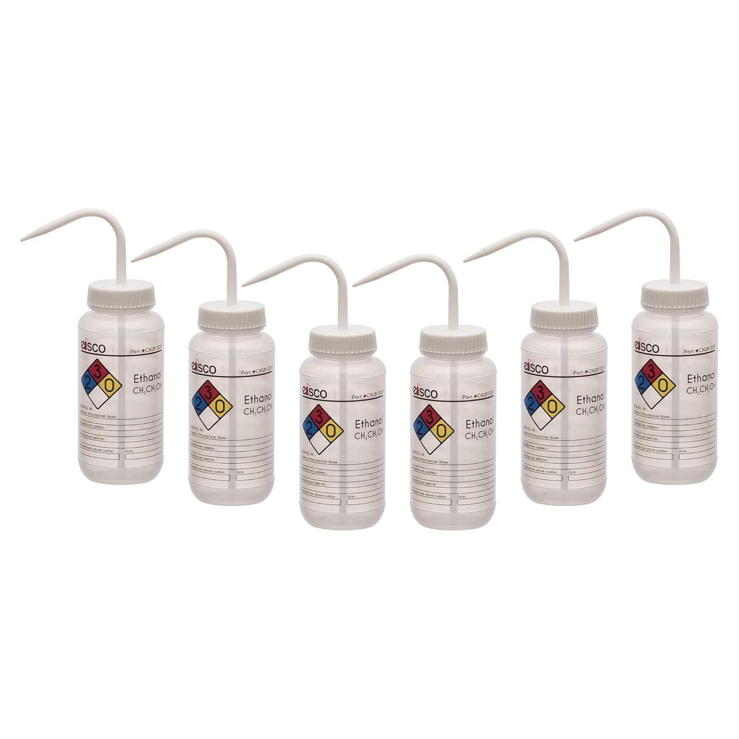 Wash Bottle 500ML Wide Mouth "Label your own" White 6/PKG