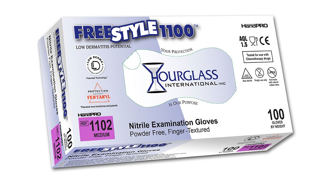 Hourglass HandPRO FreeStyle1100 Violet Blue Nitrile Exam Gloves (1,000/CS)