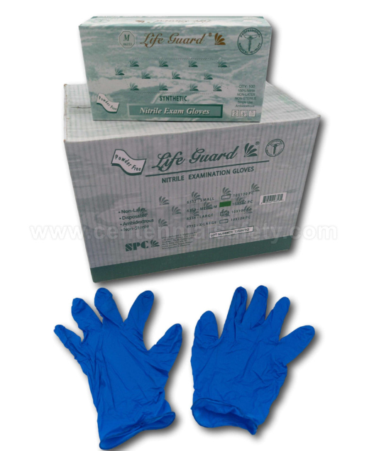 Lifeguard 6350 Nitrile Gloves FDA Medical/Exam P/F Blue