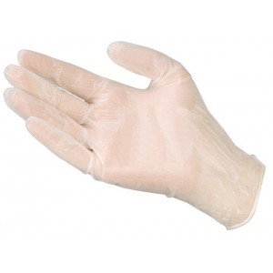 Glove Vinyl Small PF Clear 100/BX 10/CS