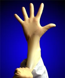 Glove Latex 9"" Cleanroom Powder Free Ambi MED 100/BG 10/CS