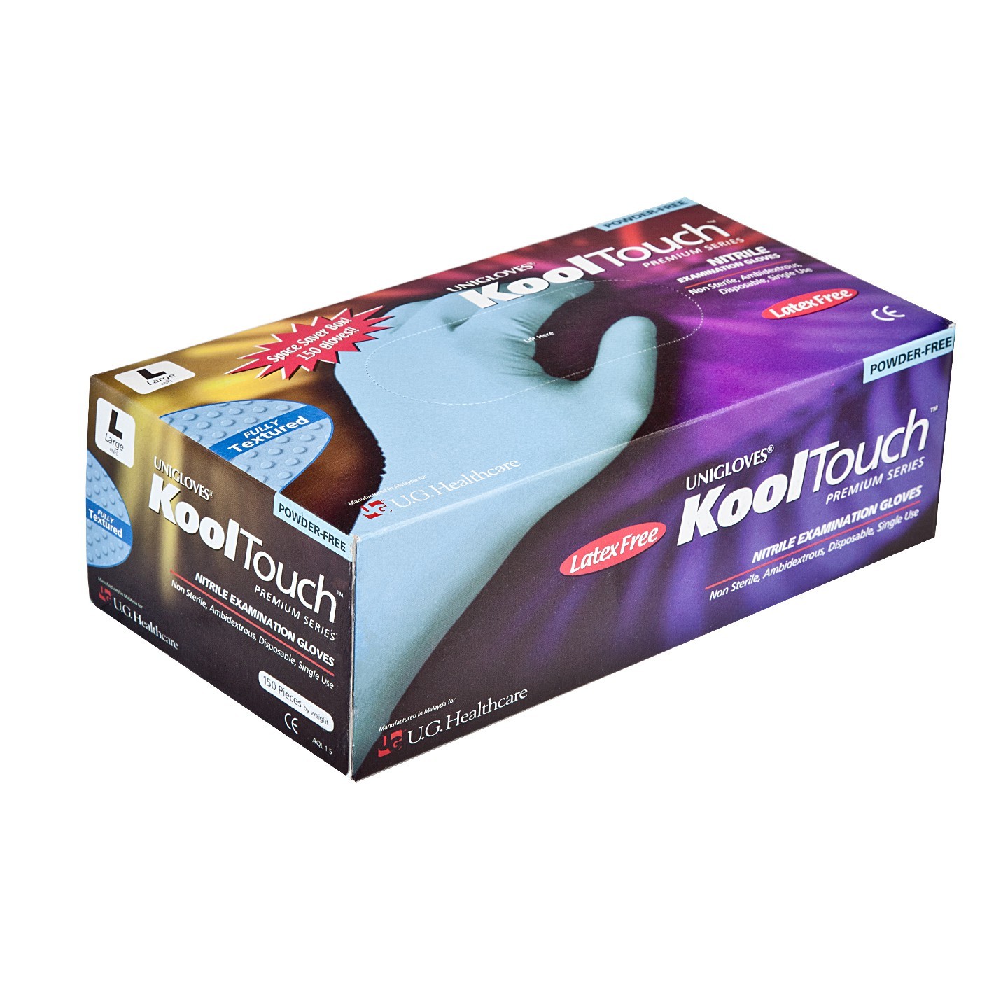 Glove Nitrile 9.5" P/F Text Exam Blue Kooltouch Small 200/BX 10/CS