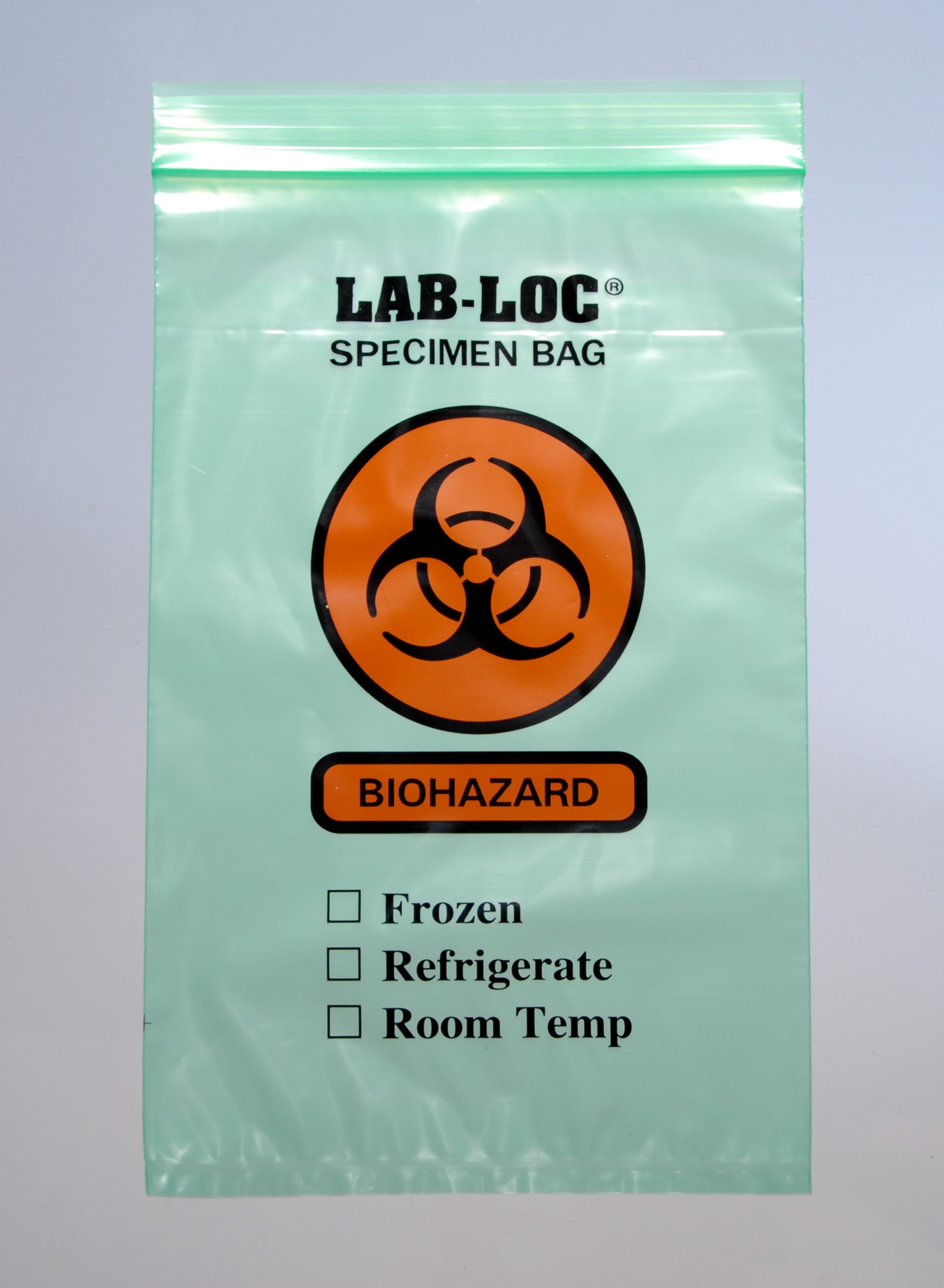 Bag Poly 6x9 2Mil Ziplock w/Print Green Tint (Biohazard) 1000/CS