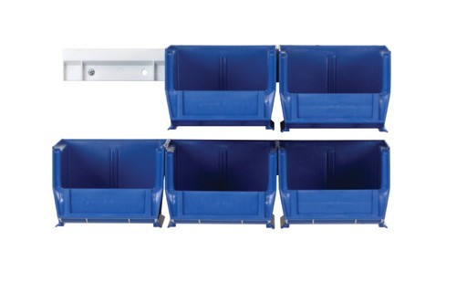 Hang-and-Stack Bin Complete Package 7-3/8" x 4-1/8" x 3" Blue