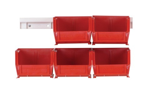 Hang-and-Stack Bin Complete Package 7-3/8" x 4-1/8" x 3" Red