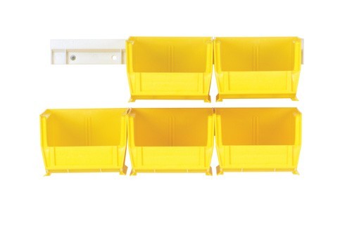 Hang-and-Stack Bin Complete Package 7-3/8" x 4-1/8" x 3" Yellow