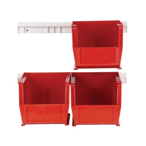 Hang-and-Stack Bin Complete Package 10-7/8" x 5-1/2" x 5" Red