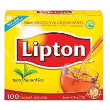 Tea Lipton Caffeinated 100/BX 10/CS