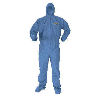 KLEENGUARD A60 Elastic-Cuff and Back Hood and Boot Coveralls, Denim, 3X-Large