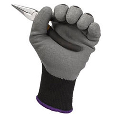 KLEENGUARD G40 Latex Coated Gloves, Size 11 (2X-Large), Poly/Cotton, Grey/Black
