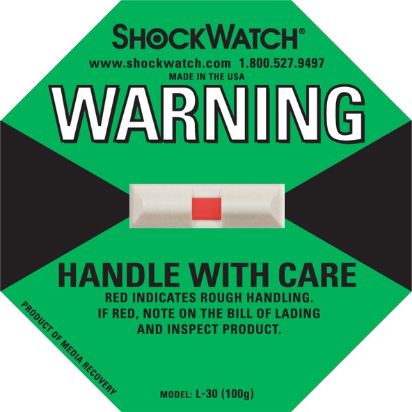 Shockwatch 100G Rating Green Blank No Logo 50/bx