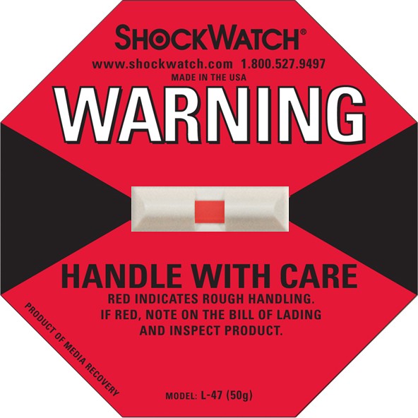 Shockwatch 50G Rating Red Blank No Logo 50/bx