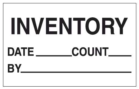 Label 1.25x2 "Inventory" Black on White 500/RL