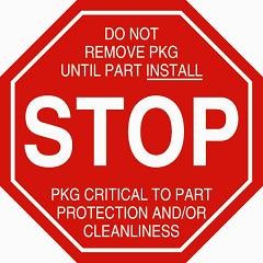 Label Cleanroom 2x2 "Stop Do Not Remove PKG" Octagon RED/WHT 1000/RL