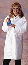 Lab Coat Tyvek Front Snaps No Pockets Elastic Wrist MED 30/CS